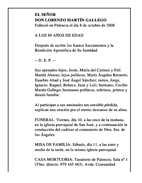 DON LORENZO MARTÍN GALLEGO