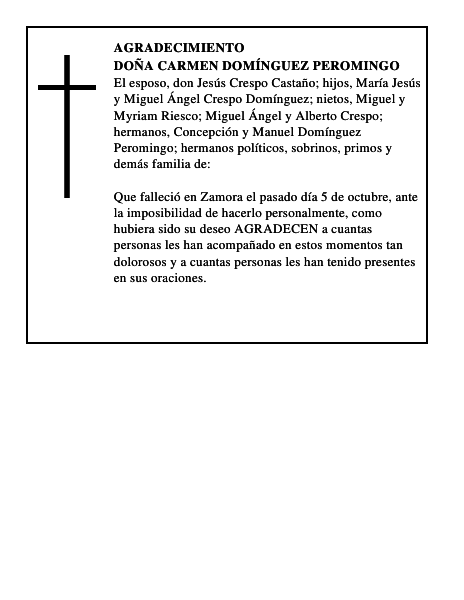 DOÑA CARMEN DOMÍNGUEZ PEROMINGO