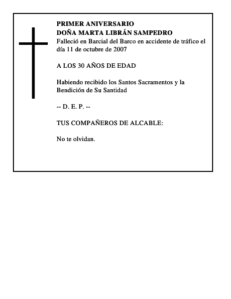 DOÑA MARTA LIBRÁN SAMPEDRO