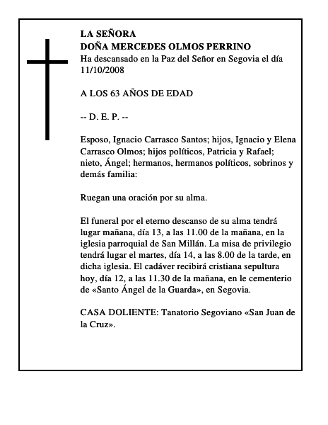 DOÑA MERCEDES OLMOS PERRINO