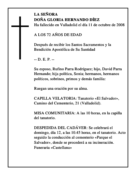DOÑA GLORIA HERNANDO DÍEZ