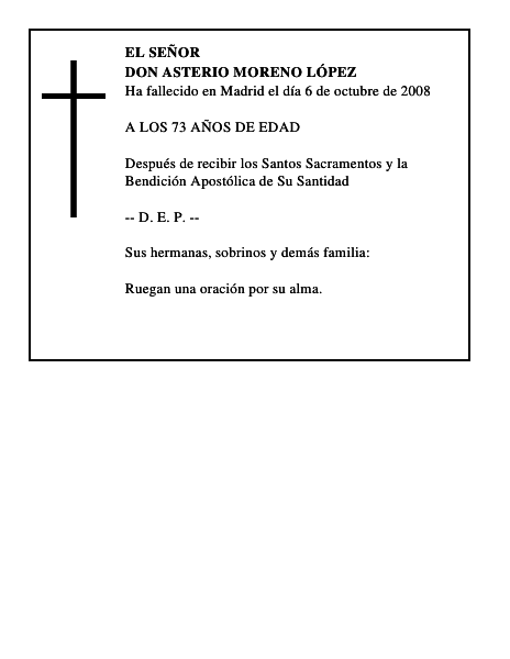 DON ASTERIO MORENO LÓPEZ