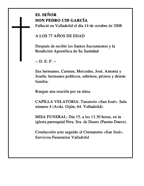 DON PEDRO CID GARCÍA