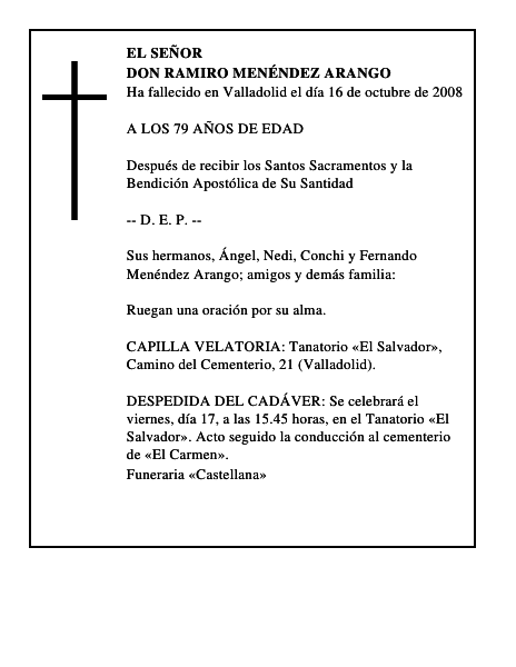 DON RAMIRO MENÉNDEZ ARANGO