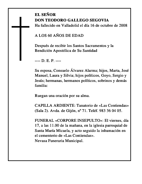 DON TEODORO GALLEGO SEGOVIA