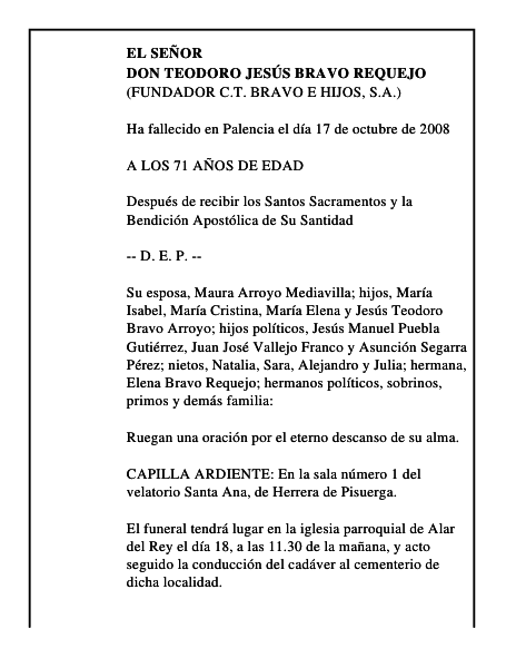 DON TEODORO JESÚS BRAVO REQUEJO