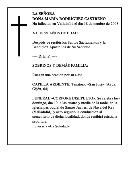DOÑA MARÍA RODRÍGUEZ CASTREÑO