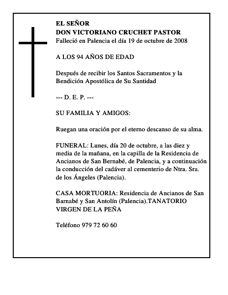 DON VICTORIANO CRUCHET PASTOR