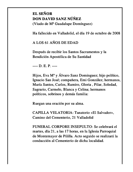 DON DAVID SANZ NÚÑEZ