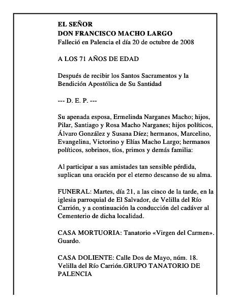 DON FRANCISCO MACHO LARGO