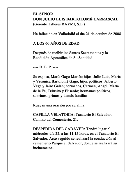 DON JULIO LUIS BARTOLOMÉ CARRASCAL