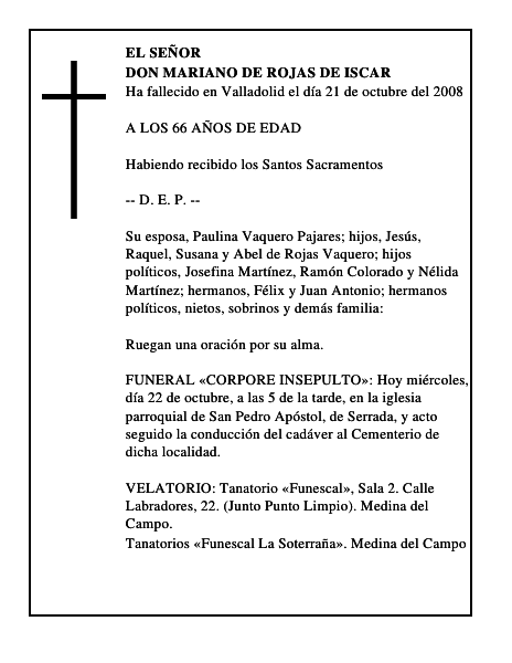 DON MARIANO DE ROJAS DE ISCAR