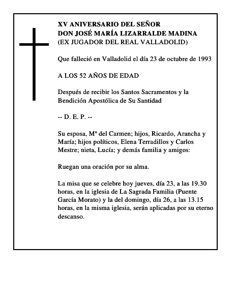 DON JOSÉ MARÍA LIZARRALDE MADINA