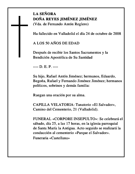 DOÑA REYES JIMÉNEZ JIMÉNEZ