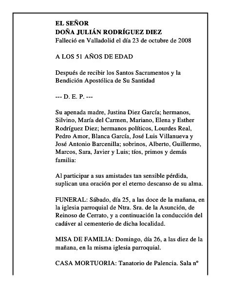 DOÑA JULIÁN RODRÍGUEZ DIEZ