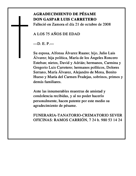 DON GASPAR LUIS CARRETERO
