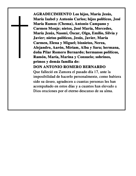 DON ANTONIO ROMERO BERNARDO