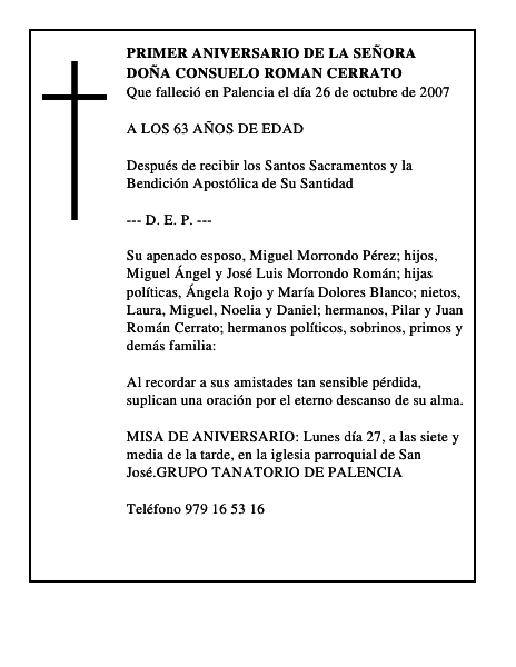 DOÑA CONSUELO ROMAN CERRATO