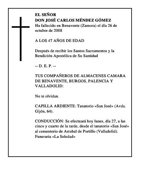 DON JOSÉ CARLOS MÉNDEZ GÓMEZ