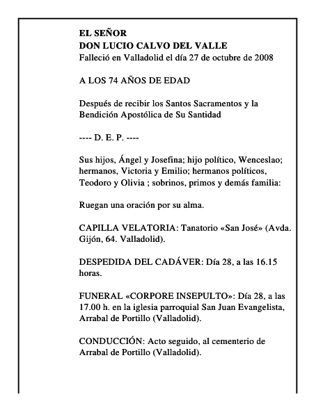 DON LUCIO CALVO DEL VALLE