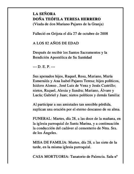 DOÑA TEÓFILA TERESA HERRERO