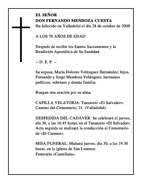 DON FERNANDO MENDOZA CUESTA