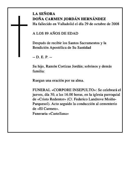 DOÑA CARMEN JORDÁN HERNÁNDEZ