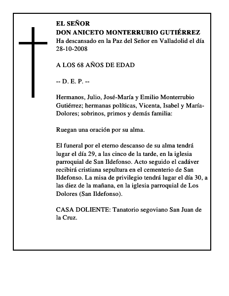 DON ANICETO MONTERRUBIO GUTIÉRREZ