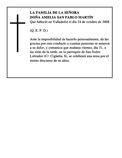 DOÑA AMELIA SAN PABLO MARTÍN