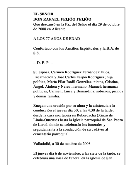DON RAFAEL FEIJÓO FEIJÓO