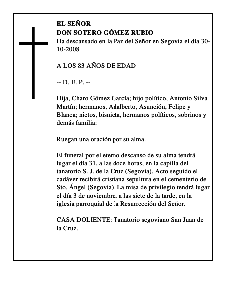 DON SOTERO GÓMEZ RUBIO