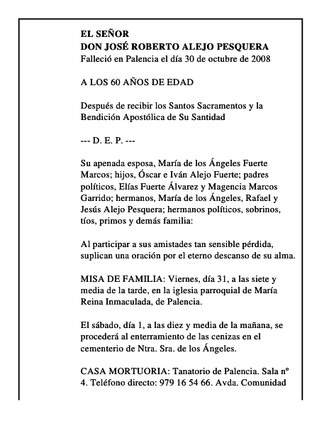 DON JOSÉ ROBERTO ALEJO PESQUERA
