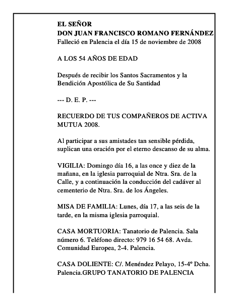 DON JUAN FRANCISCO ROMANO FERNÁNDEZ