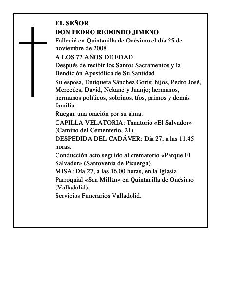 DON PEDRO REDONDO JIMENO