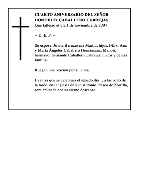 DON FÉLIX CABALLERO CABREJAS