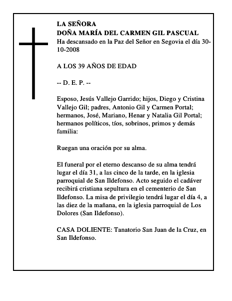 DOÑA MARÍA DEL CARMEN GIL PASCUAL