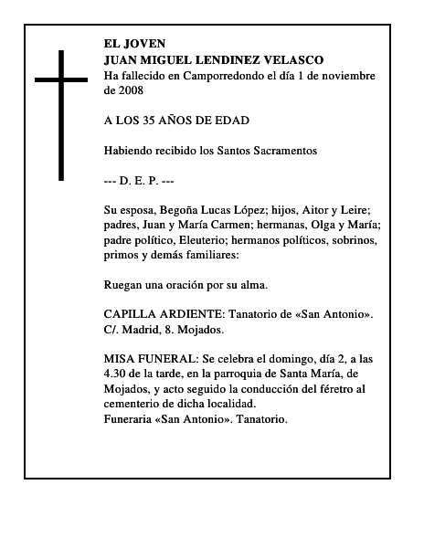 JUAN MIGUEL LENDINEZ VELASCO