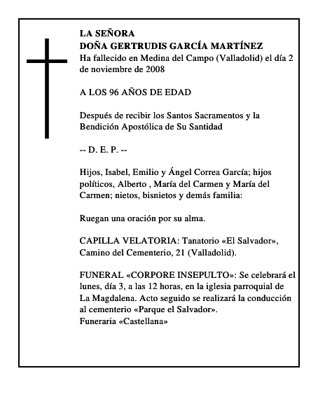DOÑA GERTRUDIS GARCÍA MARTÍNEZ