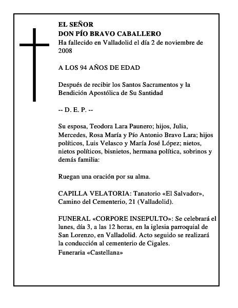 DON PÍO BRAVO CABALLERO