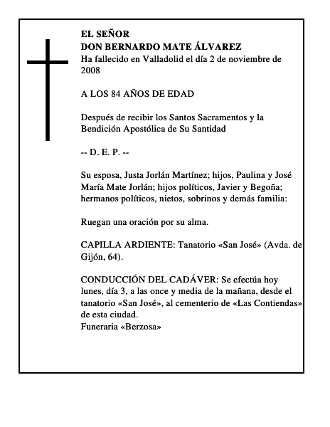 DON BERNARDO MATE ÁLVAREZ