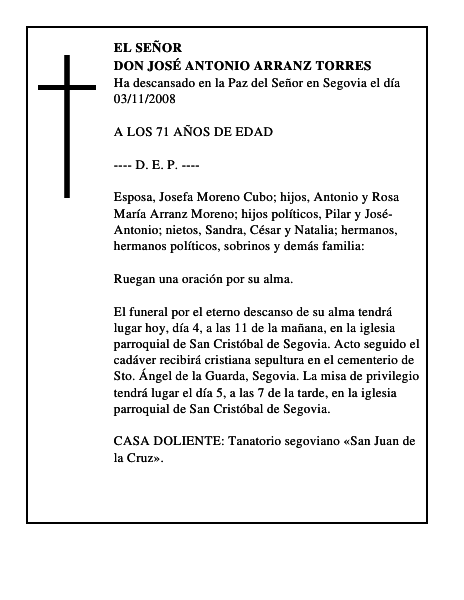 DON JOSÉ ANTONIO ARRANZ TORRES
