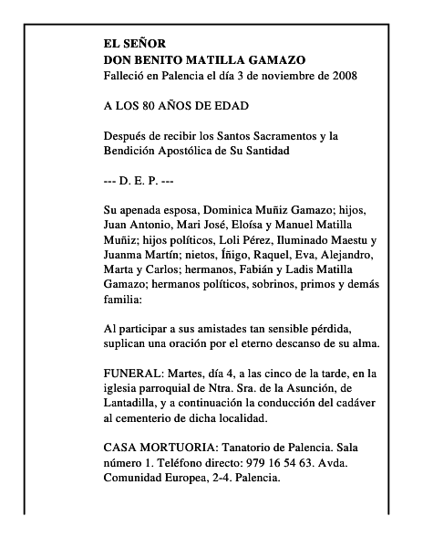 DON BENITO MATILLA GAMAZO