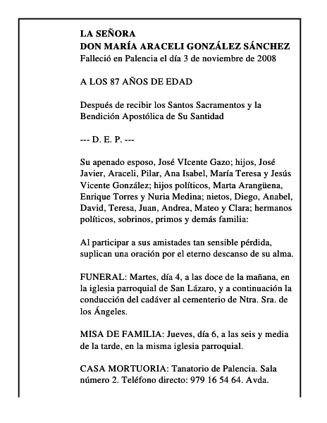 DON MARÍA ARACELI GONZÁLEZ SÁNCHEZ
