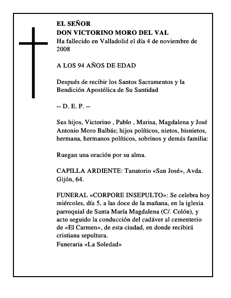 DON VICTORINO MORO DEL VAL