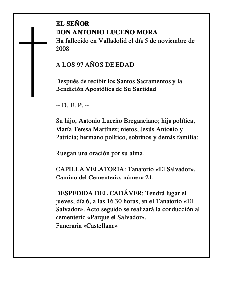DON ANTONIO LUCEÑO MORA