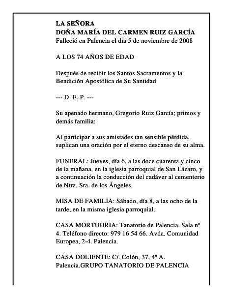 DOÑA MARÍA DEL CARMEN RUIZ GARCÍA