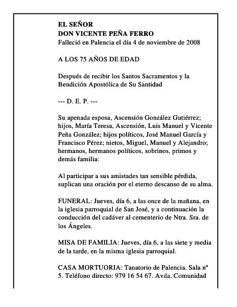 DON VICENTE PEÑA FERRO