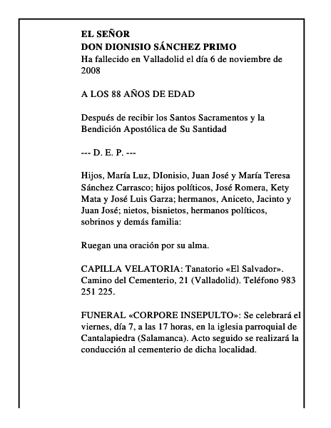DON DIONISIO SÁNCHEZ PRIMO