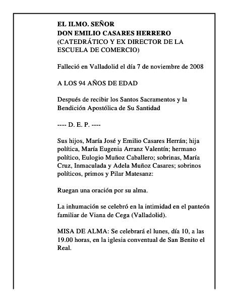 DON EMILIO CASARES HERRERO