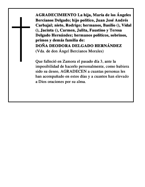 DOÑA DEODORA DELGADO HERNÁNDEZ